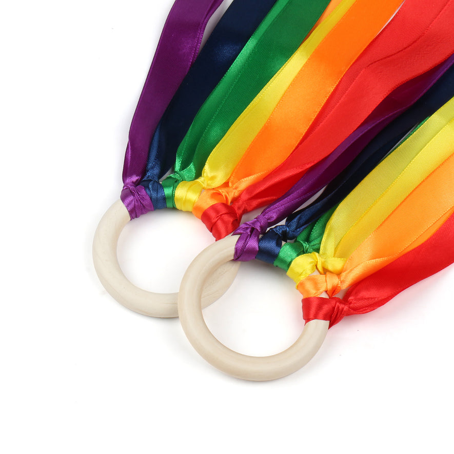 Montessori Rainbow Color Ribbon Hand Kite