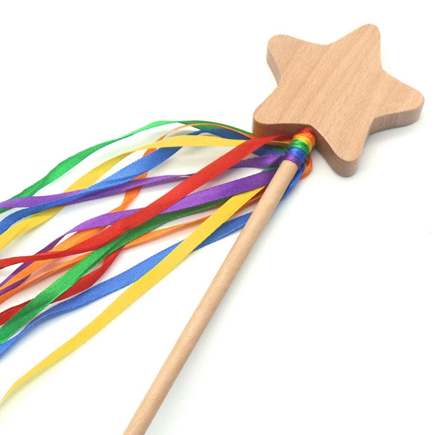 Montessori Rainbow Ribbon Star Wand