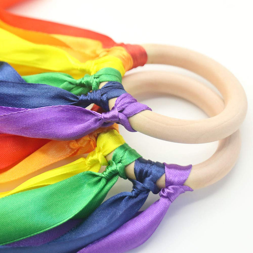 Montessori Rainbow Color Ribbon Hand Kite