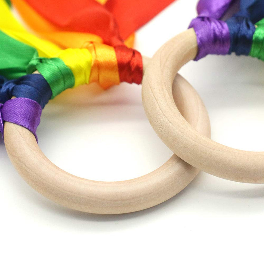 Montessori Rainbow Color Ribbon Hand Kite