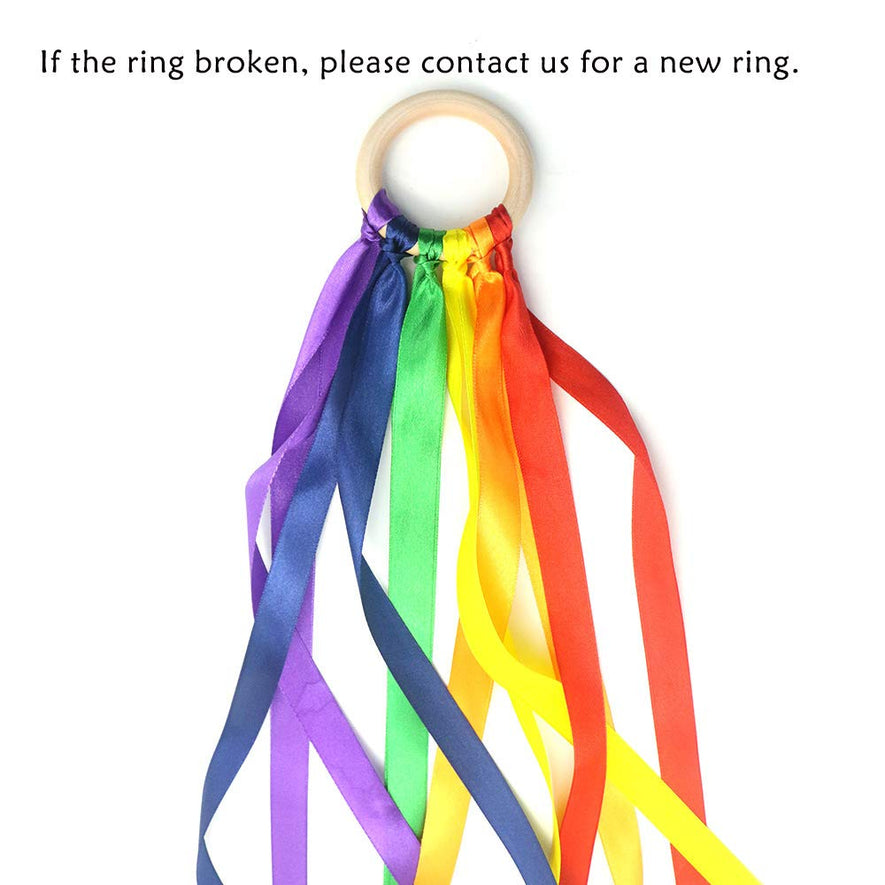 Montessori Rainbow Color Ribbon Hand Kite