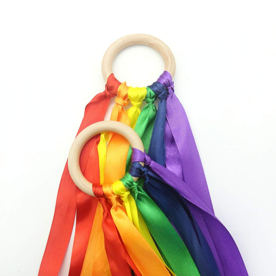 Montessori Rainbow Color Ribbon Hand Kite