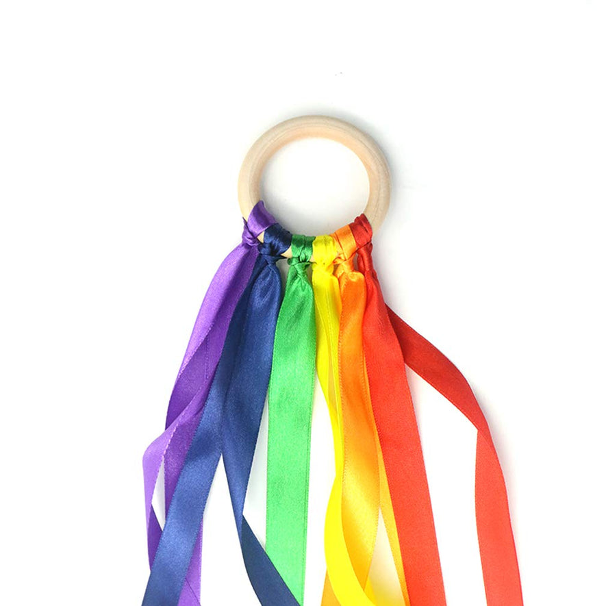 Montessori Rainbow Color Ribbon Hand Kite