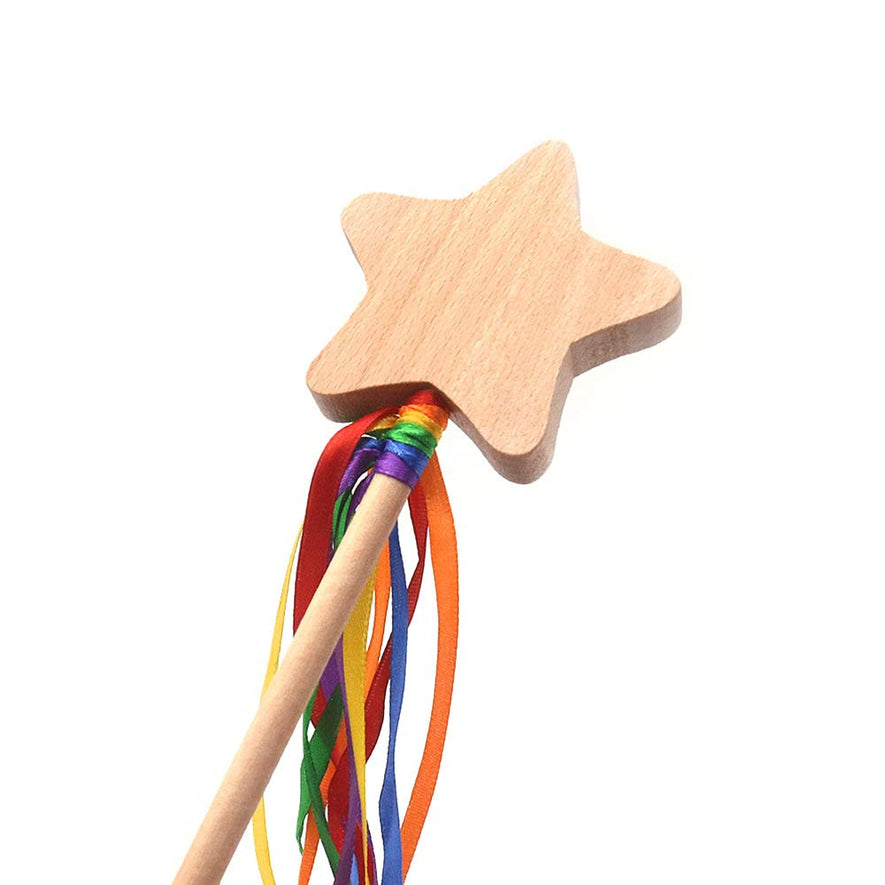 Montessori Rainbow Ribbon Star Wand
