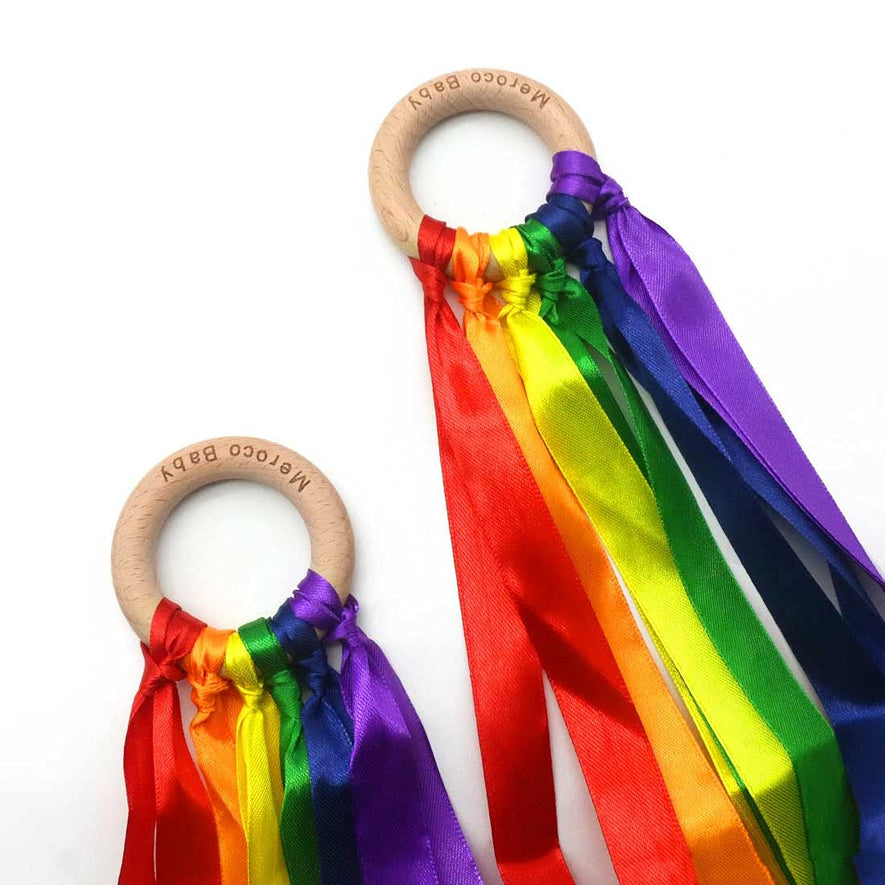 Montessori Rainbow Color Ribbon Hand Kite 2pcs