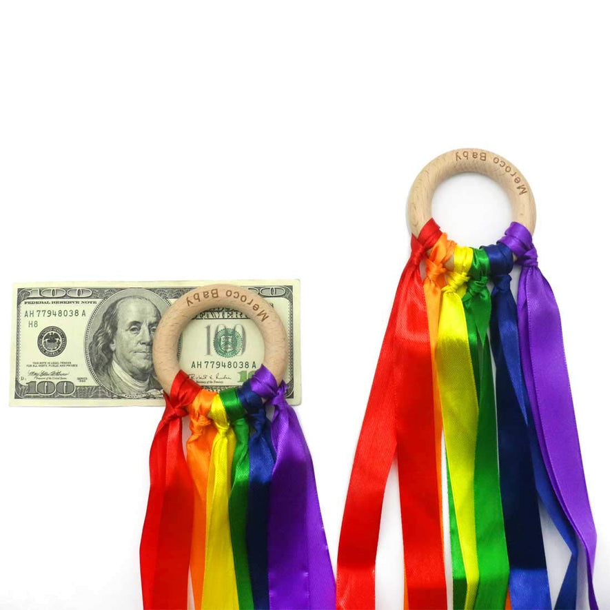 Montessori Rainbow Color Ribbon Hand Kite 2pcs