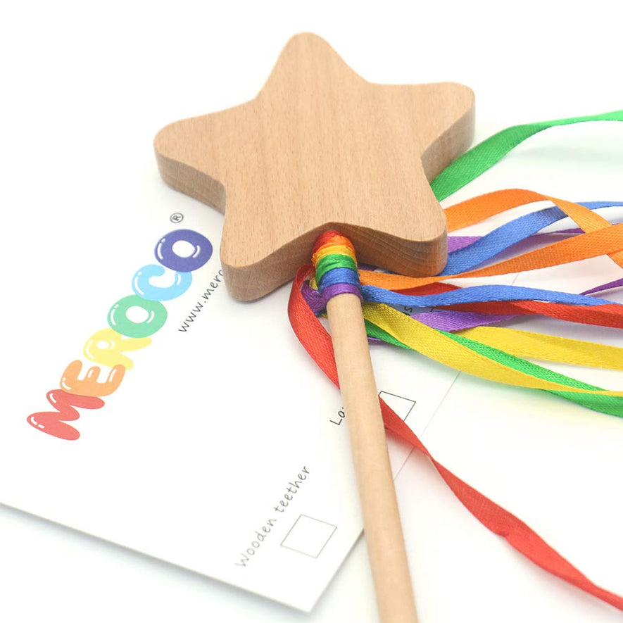 Montessori Rainbow Ribbon Star Wand