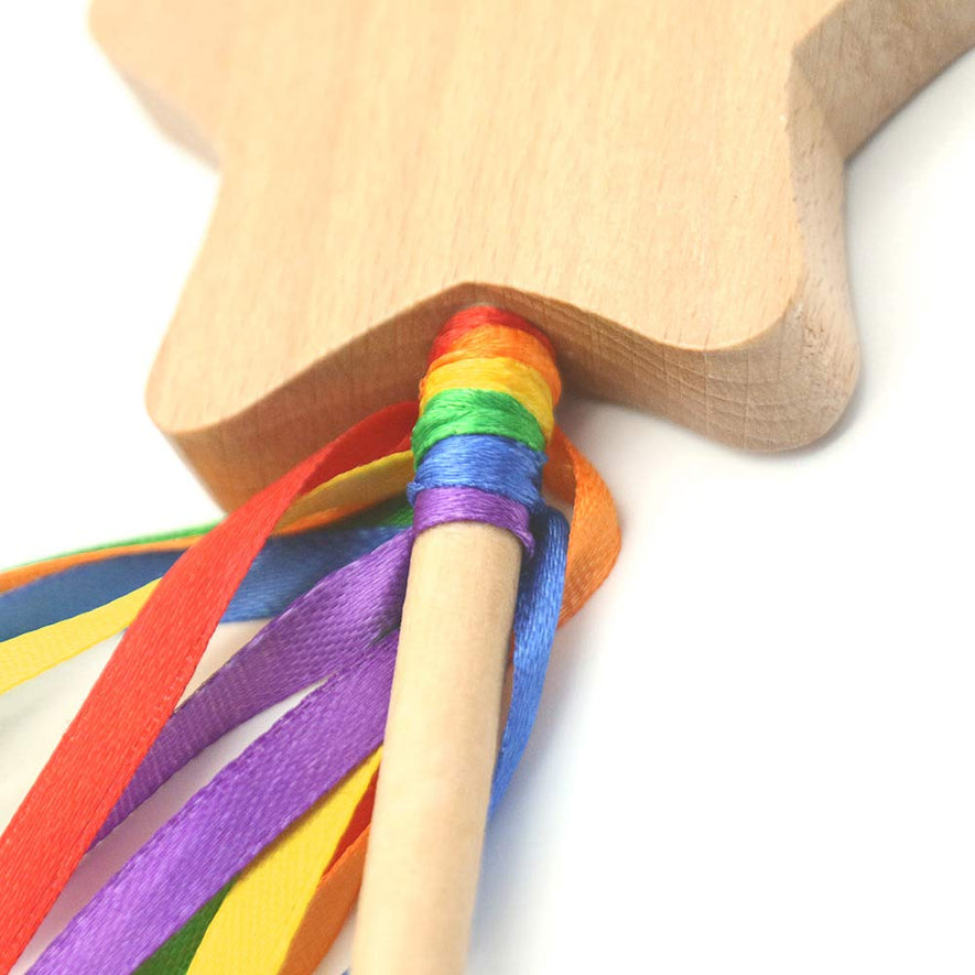 Montessori Rainbow Ribbon Star Wand