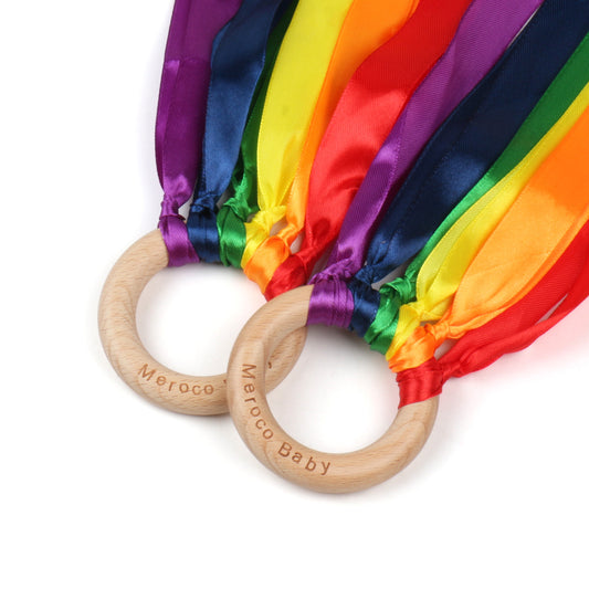 Montessori Rainbow Color Ribbon Hand Kite 2pcs