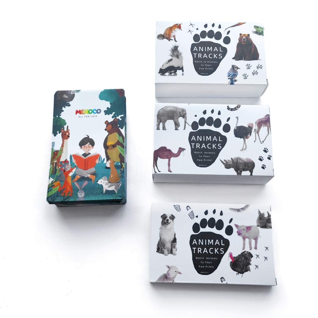 Montessori Forest Animal Track Game Flash Cards