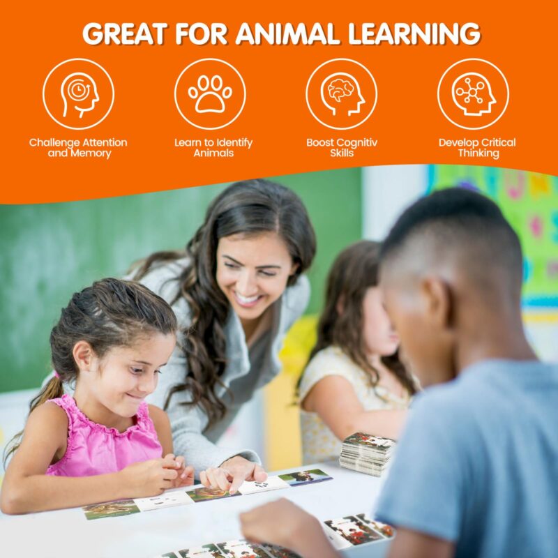 Animal Footprint Matching Game - Wild Animals Flash Cards Toys For Autistic Child Age 4 (2)