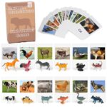 Farm Animals Flashcards Figurines - Learning Toys Montessori Language Materials (1)