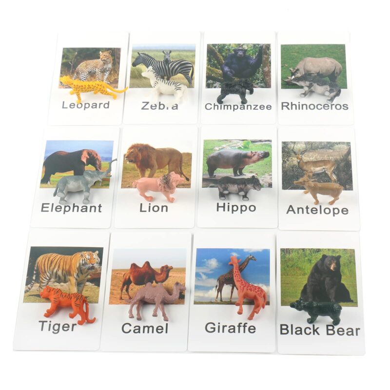 Miniature Forest Animal Figurines Matching Cards - Learning Toys for 3+ Year Olds​ (8)