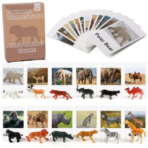 Miniature Forest Animal Toy Figurines With Matching Cards - Speech Language Toys (1)