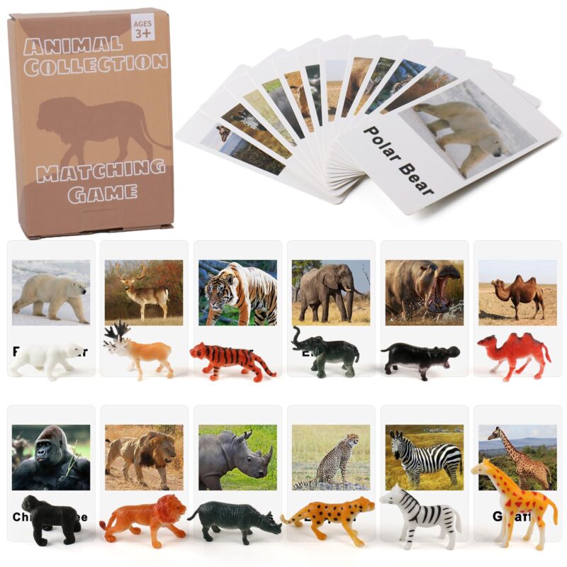 Miniature Forest Animal Toy Figurines With Matching Cards - Speech Language Toys (1)
