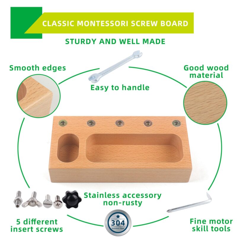 Montessori Screwdriver Busy Board Sensory Toys For 3+ Year Old​ - Wooden Montessori Educational Toys (2）