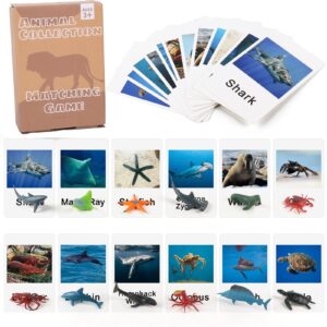 Ocean Animal Figurines Game Cards - Educational Toys For Preschoolers Montessori Language Materials (1)